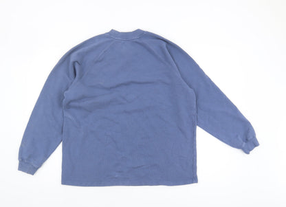 Hush Women's Blue Cotton Pullover Sweatshirt XS