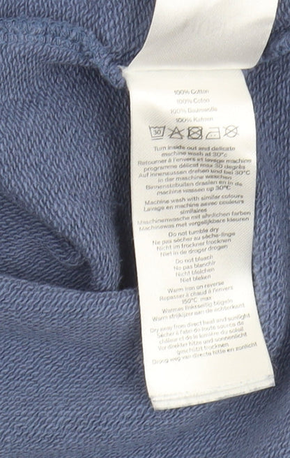 Hush Women's Blue Cotton Pullover Sweatshirt XS