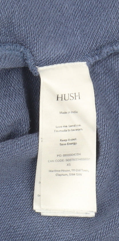 Hush Women's Blue Cotton Pullover Sweatshirt XS