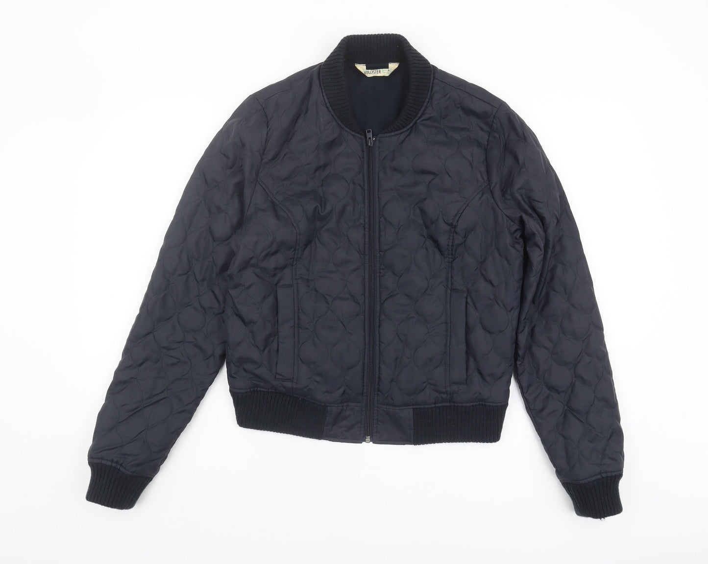 Mens UK Size L Hollister Black Quilted Coat