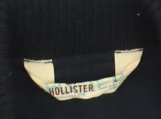 Mens UK Size L Hollister Black Quilted Coat