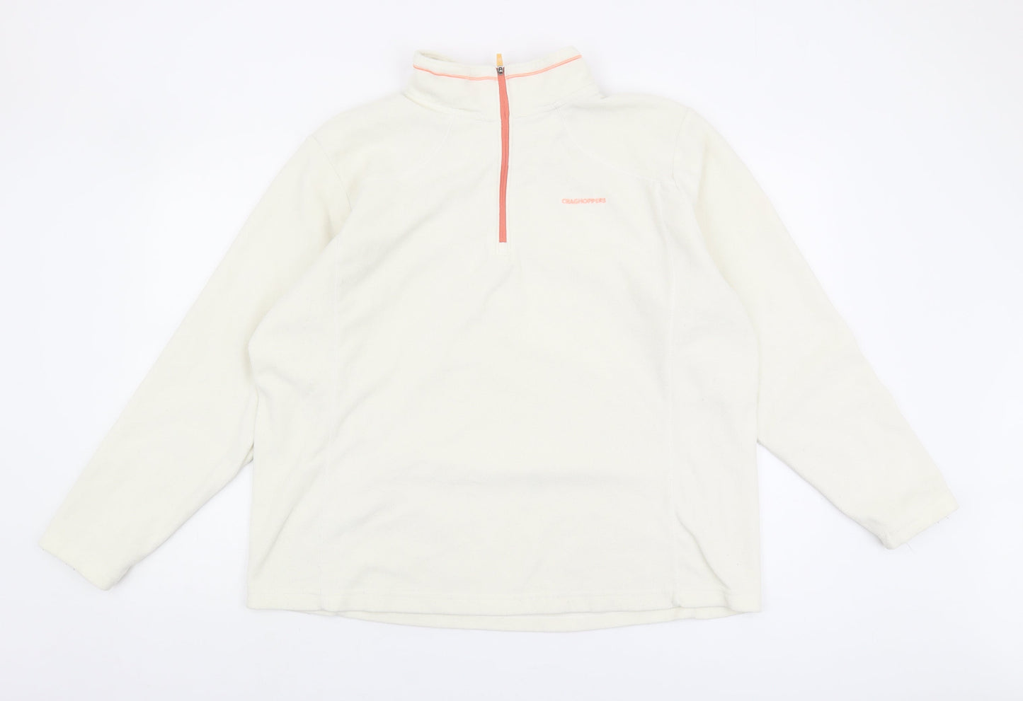 Unisex Adults UK Size 20 Plus Craghoppers White 1/2 Zip Sweatshirt