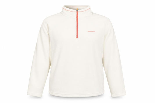 Front view of Craghoppers unisex white fleece 1/2 zip sweatshirt