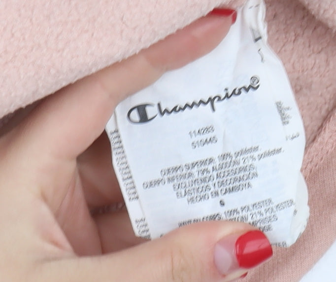 Champion Women's Large Beige Pink Colourblock Hoodie