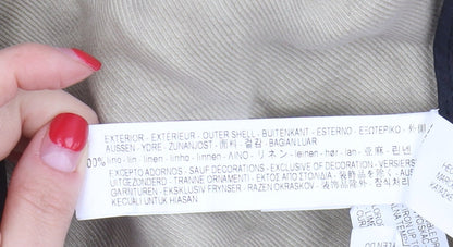 Zara Women's Beige Linen Long Coat Size S