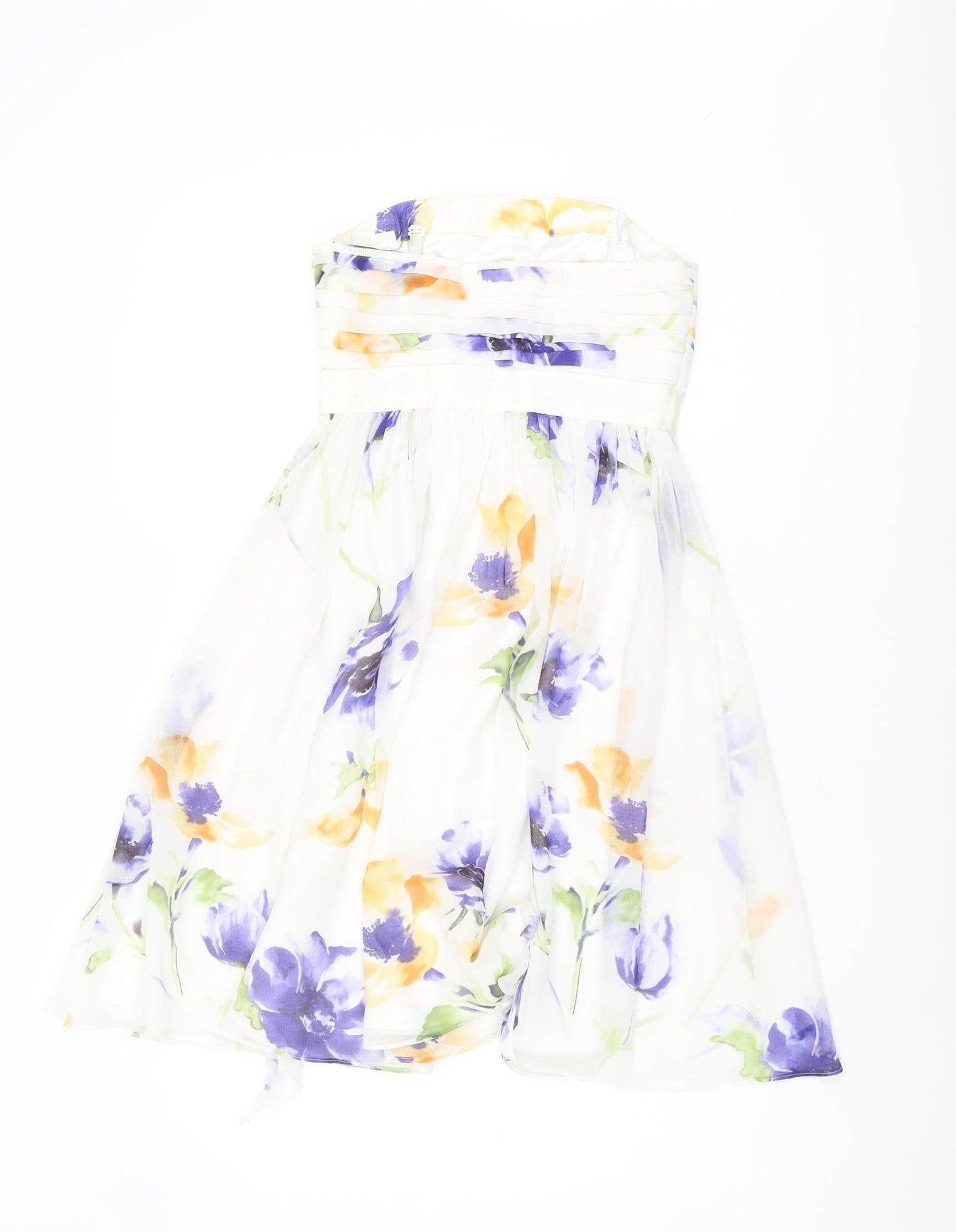 Coast Women's Multicoloured Floral Strapless Dress - Size 6