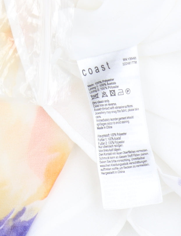 Coast Women's Multicoloured Floral Strapless Dress - Size 6