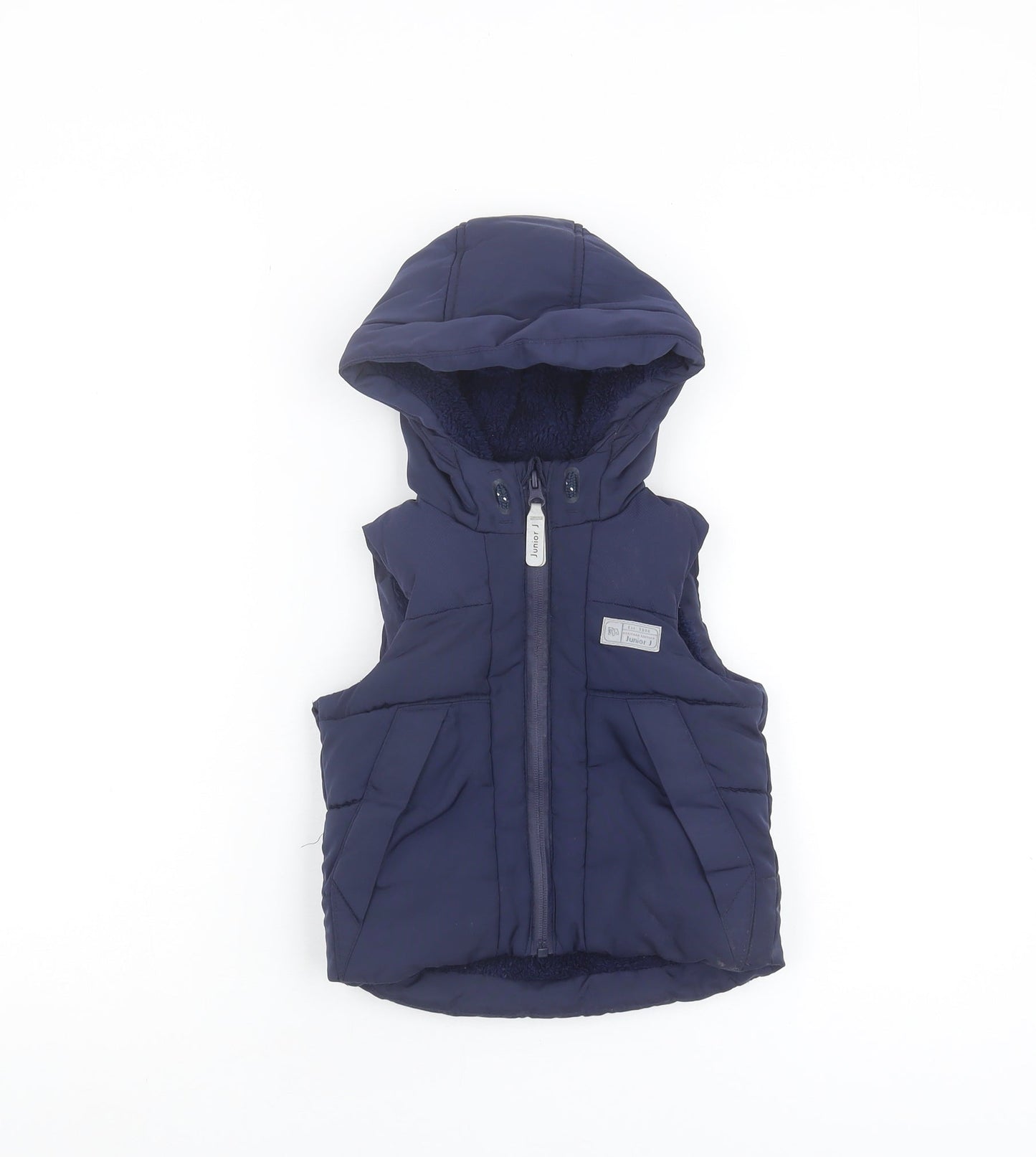 Junior J Unisex Blue Puffer Jacket 12-18M Hooded Winter