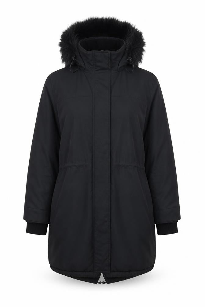 Marks & Spencer Womens Black Parka Jacket UK Size 8