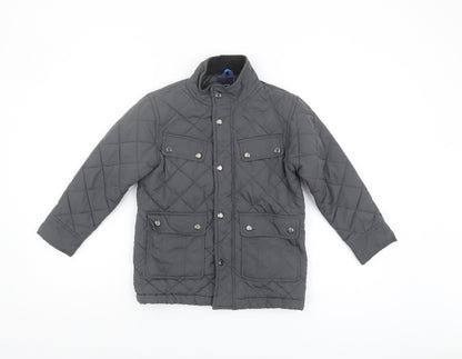 GapKids Boys Grey Quilted Jacket 6-7 Years Hooded