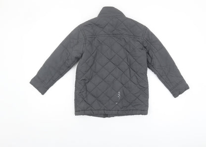 GapKids Boys Grey Quilted Jacket 6-7 Years Hooded