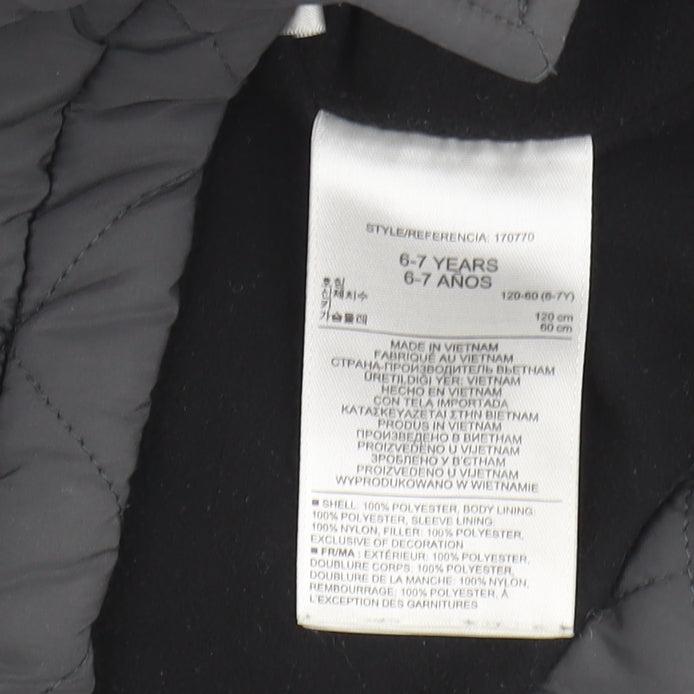 GapKids Boys Grey Quilted Jacket 6-7 Years Hooded