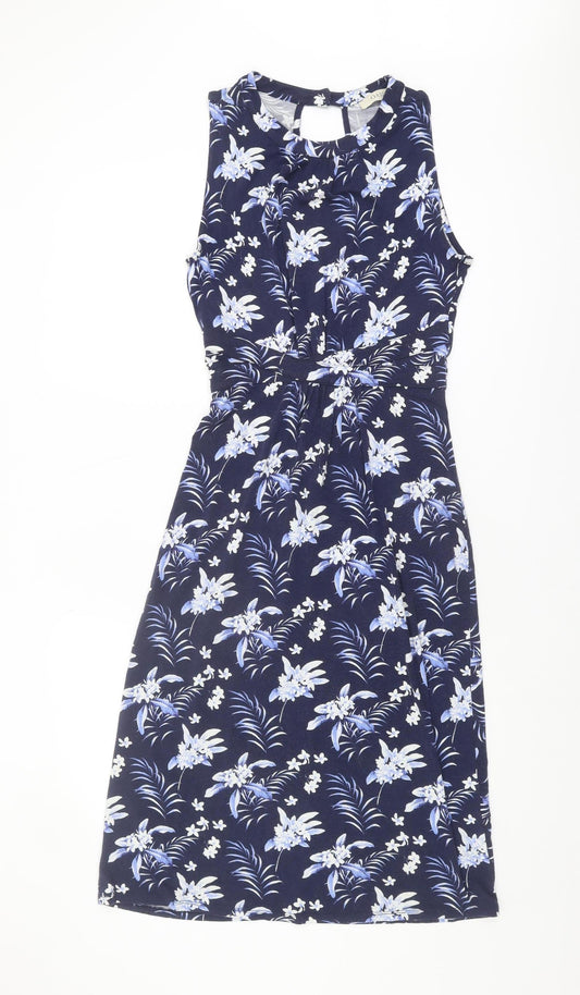 Oasis Women's Blue Floral Dress - S, Sleeveless, Summer