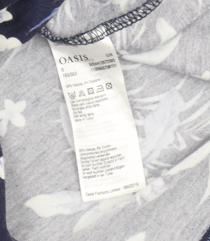 Oasis Women's Blue Floral Dress - S, Sleeveless, Summer