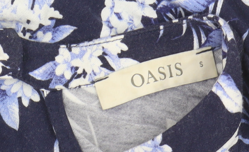 Oasis Women's Blue Floral Dress - S, Sleeveless, Summer