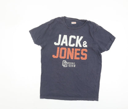 Mens UK Size M JACK & JONES Blue  T-Shirt