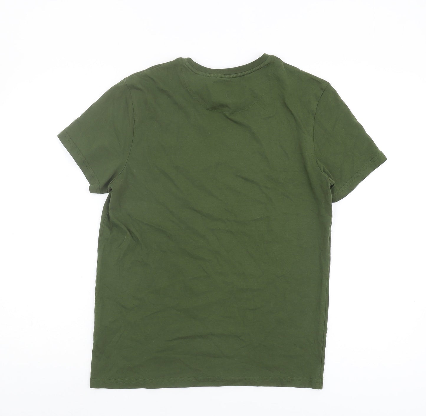 Lyle & Scott Men's Green Cotton T-Shirt, M, Logo Accent