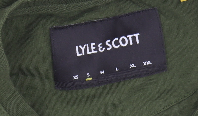 Lyle & Scott Men's Green Cotton T-Shirt, M, Logo Accent