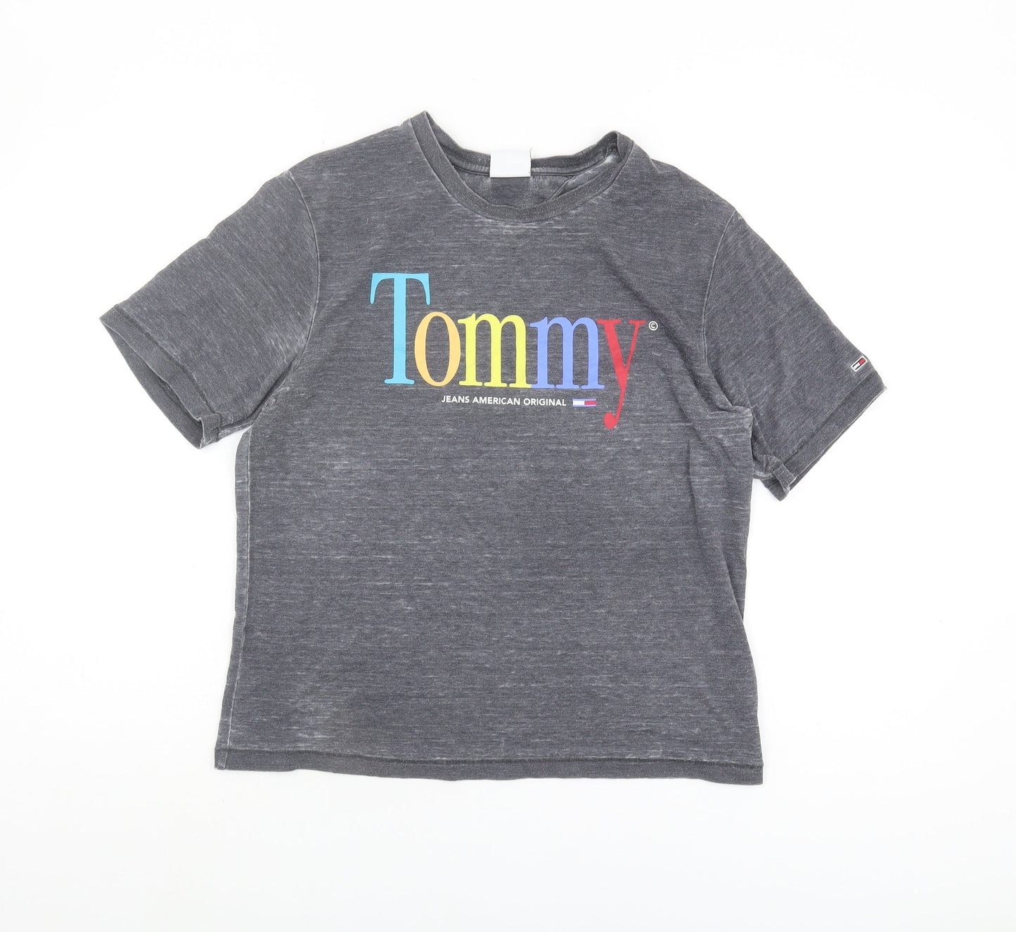Unisex Adults UK Size S Tommy Jeans Grey Basic T-Shirt