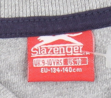 Slazenger Boys' Grey Polo Shirt, 9-10 Years, Casual