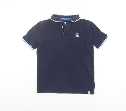 Penguin Boys Blue Polo Shirt 8-9 Years, Short Sleeve, Logo Accent