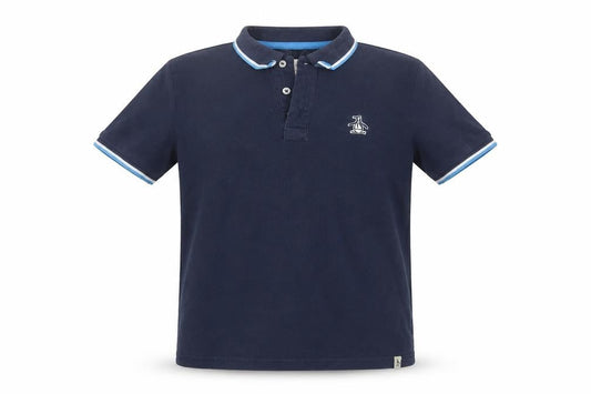Penguin Boys Blue Polo Shirt 8-9 Years, Short Sleeve, Logo Accent
