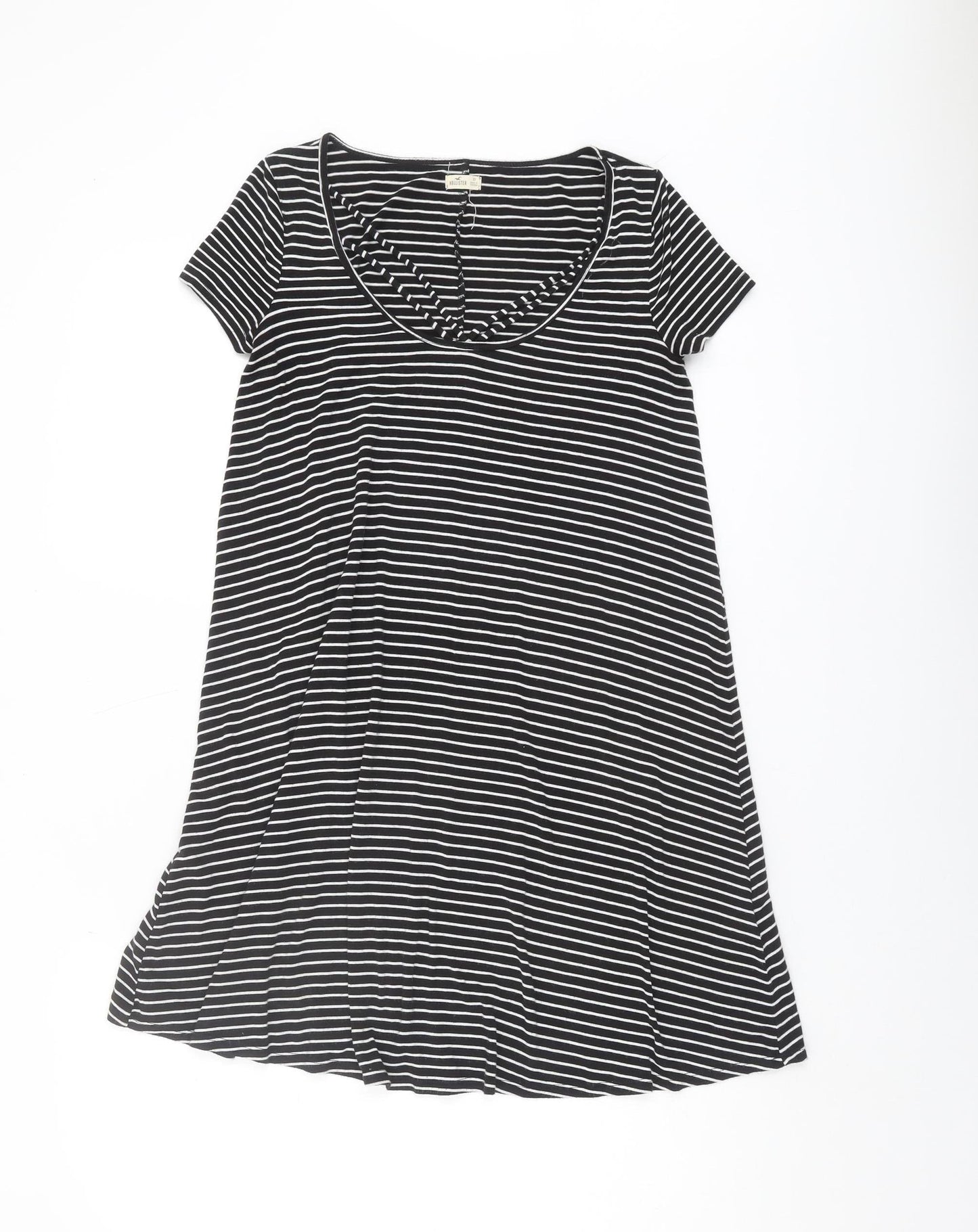 Hollister Teens Black Striped T-Shirt Dress XS