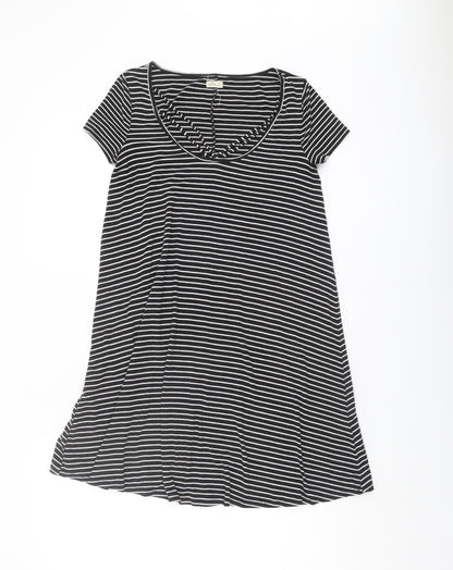 Hollister Teens Black Striped T-Shirt Dress XS