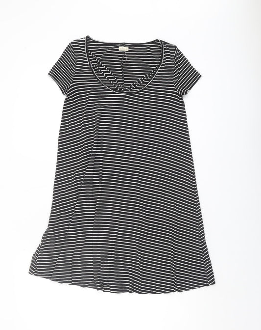 Hollister Teens Black Striped T-Shirt Dress XS