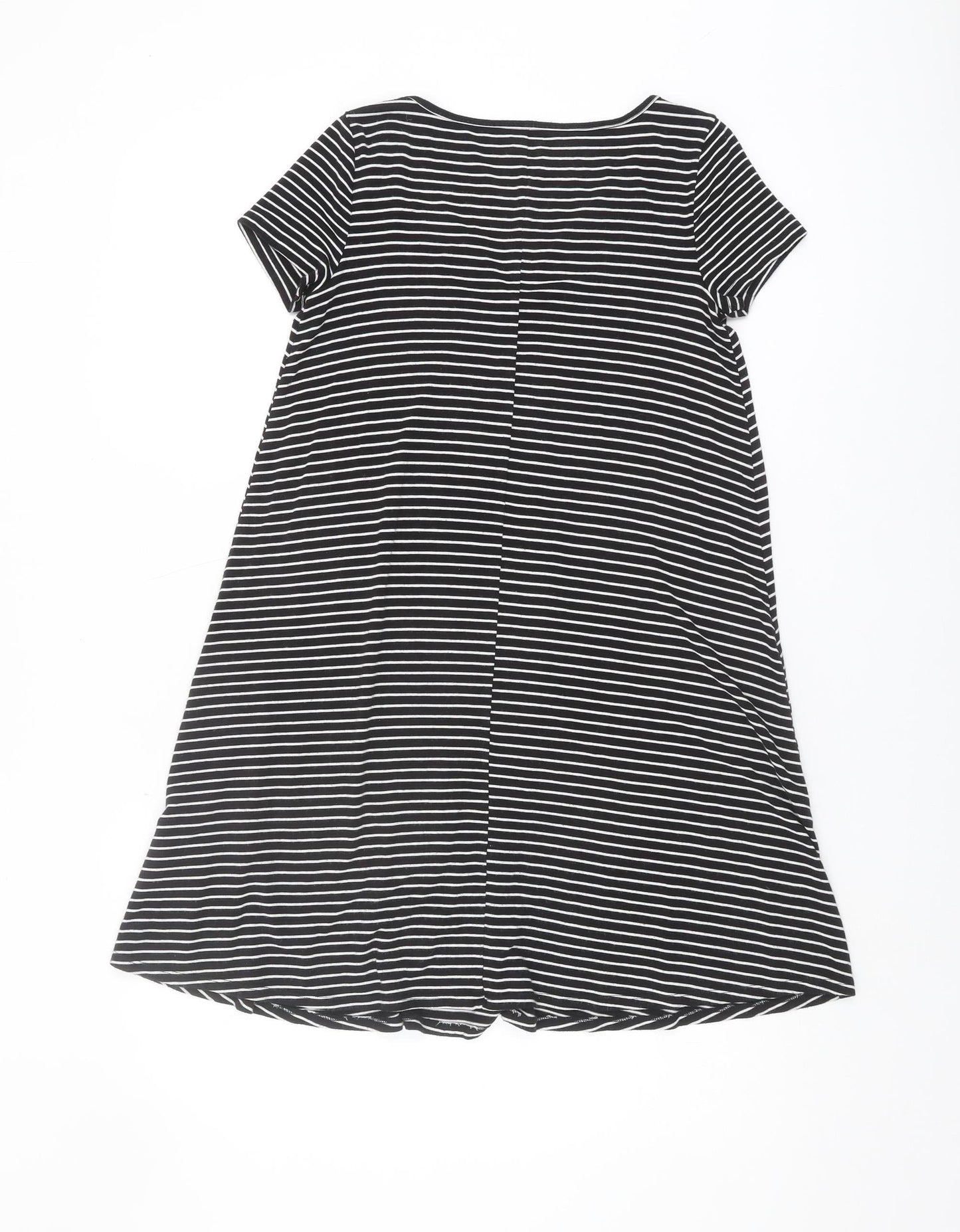 Hollister Teens Black Striped T-Shirt Dress XS