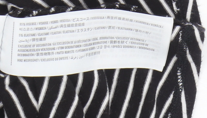 Hollister Teens Black Striped T-Shirt Dress XS