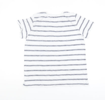 Womens UK Size 10 Warehouse White Basic T-Shirt