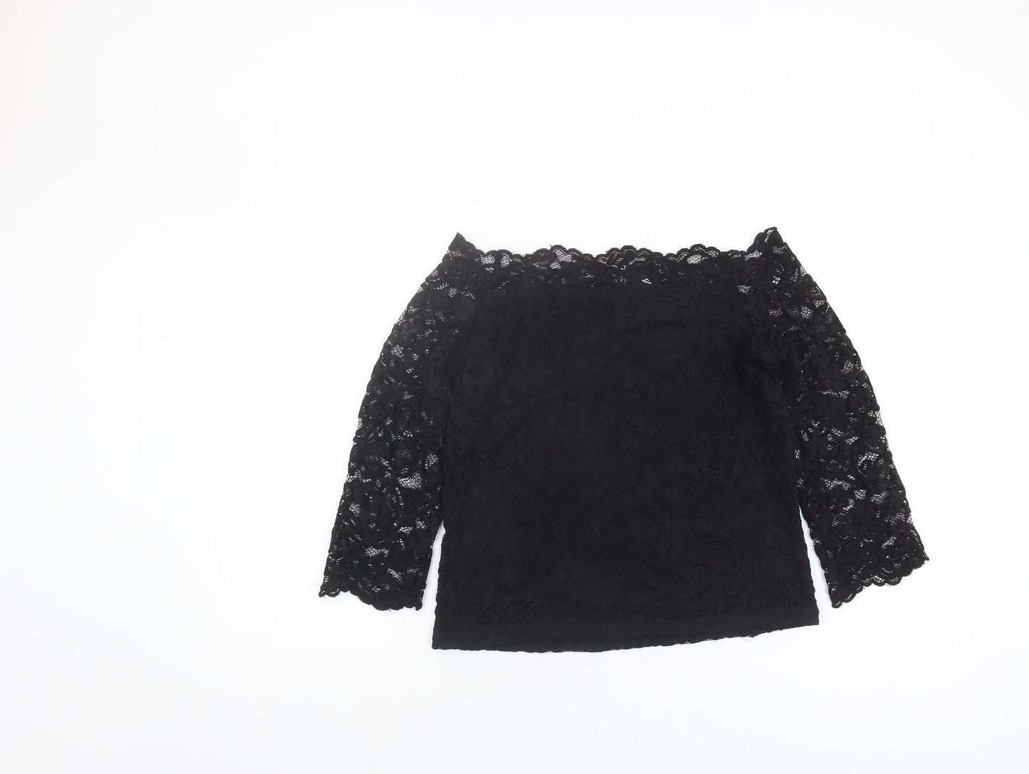 Womens UK Size L H&M Black Basic Blouse