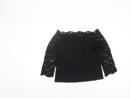 Womens UK Size L H&M Black Basic Blouse