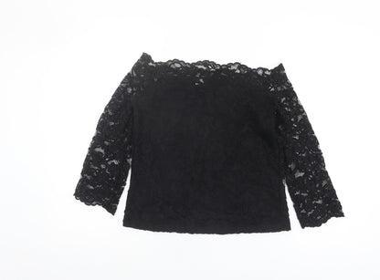 Womens UK Size L H&M Black Basic Blouse