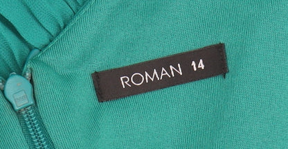 Roman Women's Green Slip Dress Size 14