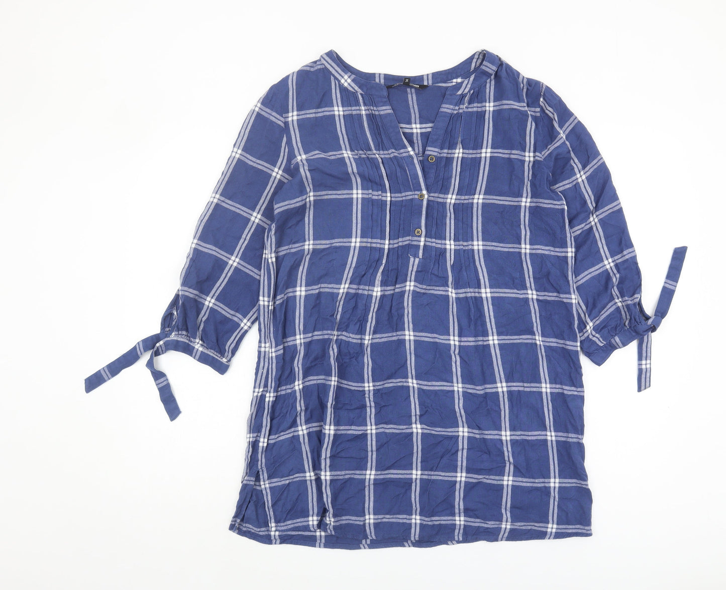 Womens UK Size 14 Debenhams Blue Tunic Blouse