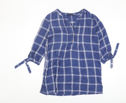 Womens UK Size 14 Debenhams Blue Tunic Blouse