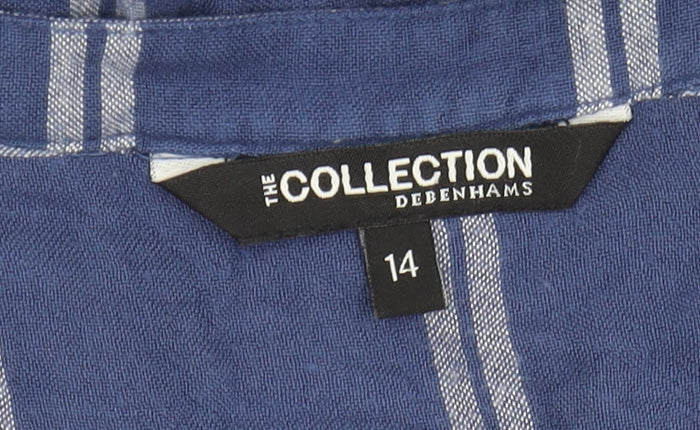 Womens UK Size 14 Debenhams Blue Tunic Blouse
