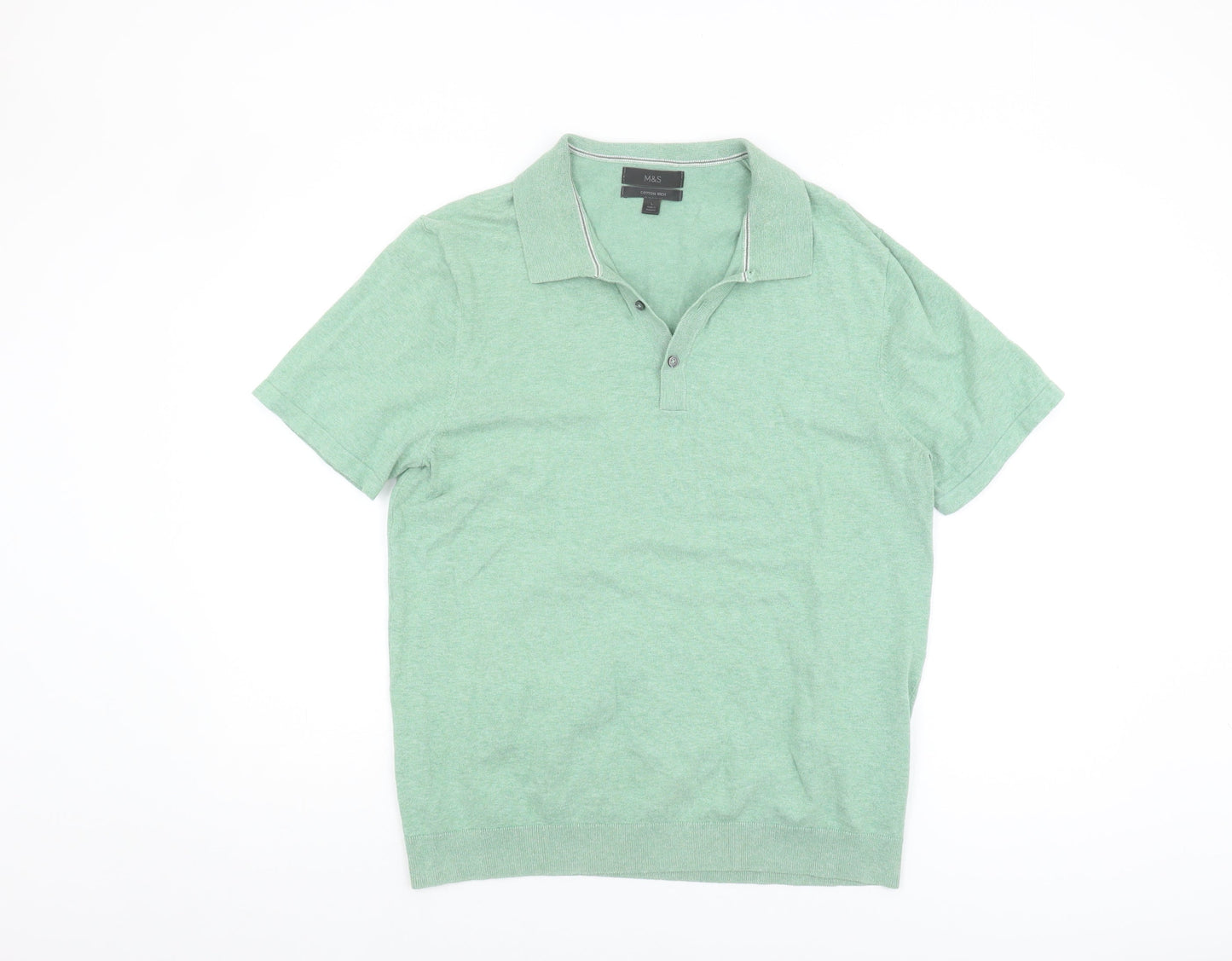 Marks and Spencer Men's Green Polo L