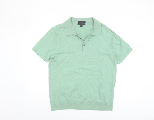 Marks and Spencer Men's Green Polo L
