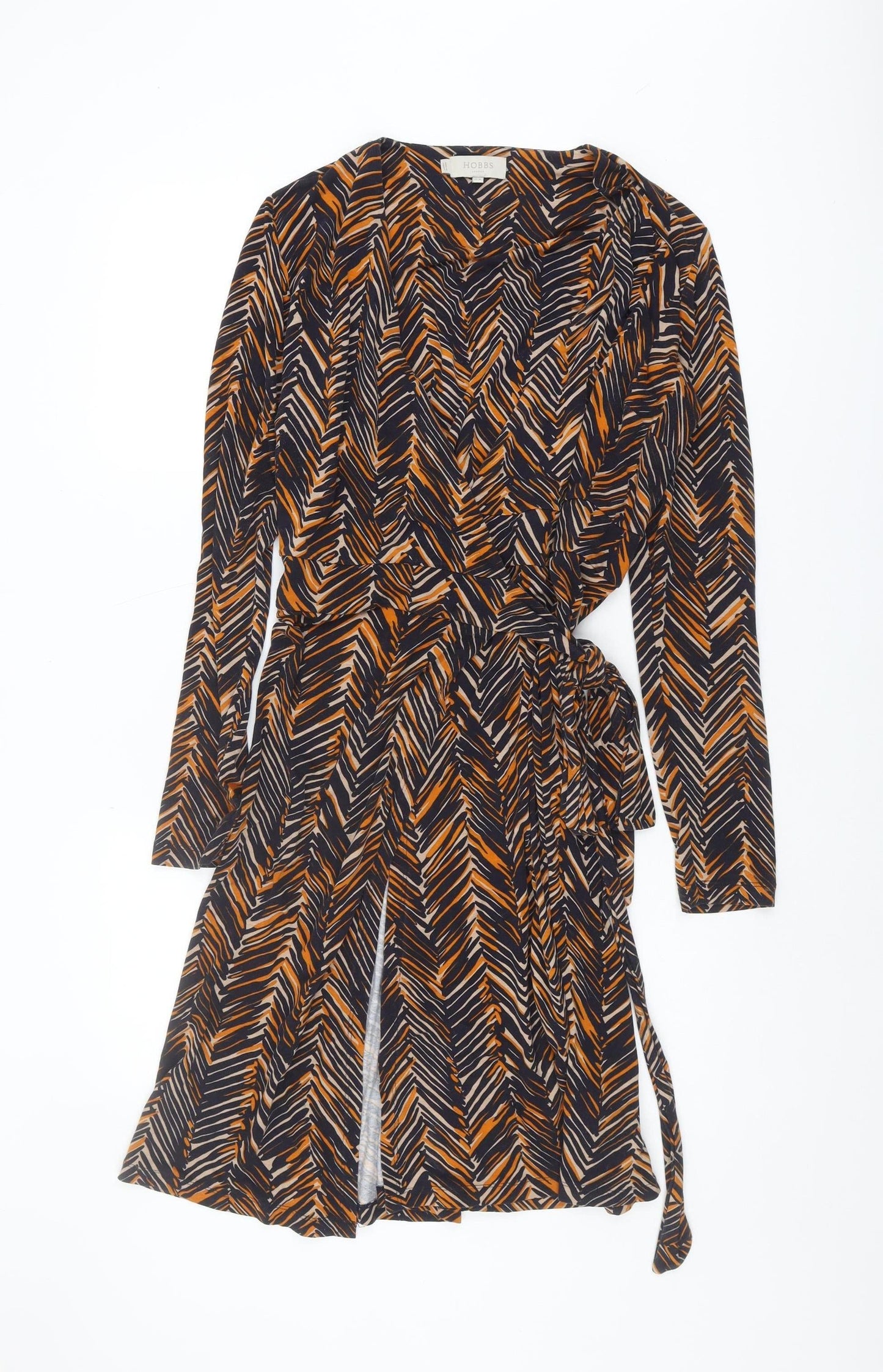 Hobbs Women's Multicoloured Wrap Dress, Size 14 - Elegant Style