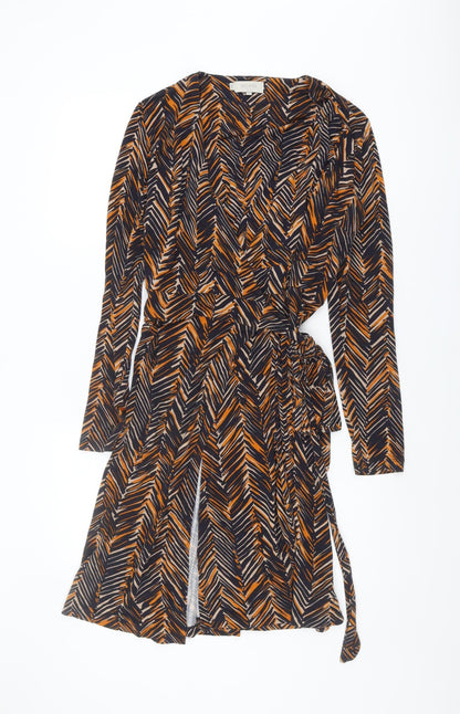 Hobbs Women's Multicoloured Wrap Dress, Size 14 - Elegant Style