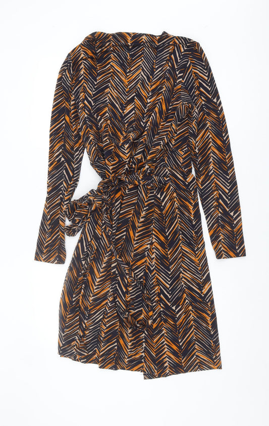 Hobbs Women's Multicoloured Wrap Dress, Size 14 - Elegant Style