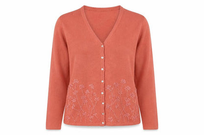 Womens UK Size 10 Alibi Orange Cardigan Jumper