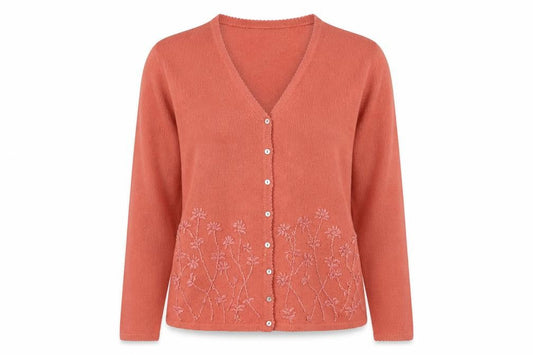 Womens UK Size 10 Alibi Orange Cardigan Jumper