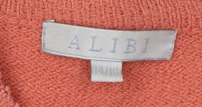 Womens UK Size 10 Alibi Orange Cardigan Jumper