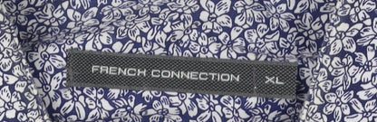 French Connection Men's Blue Floral Shirt XL