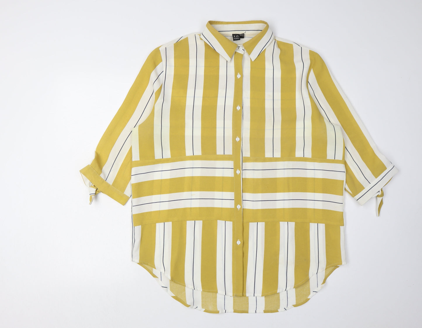 Womens UK Size 8 Izabel London Multicoloured Basic Button-Up
