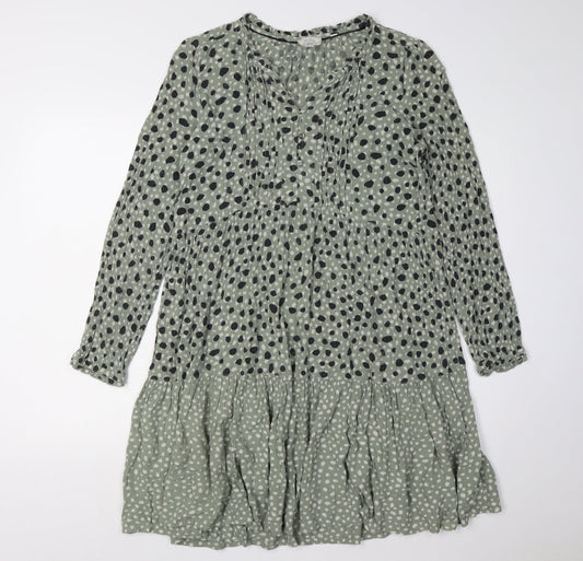 Fat Face Women's Green Polka Dot Dress Size 10